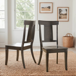 Lea Rubberwood Panel Back Dining Chair Set with Contoured Seat for Classic Rooms