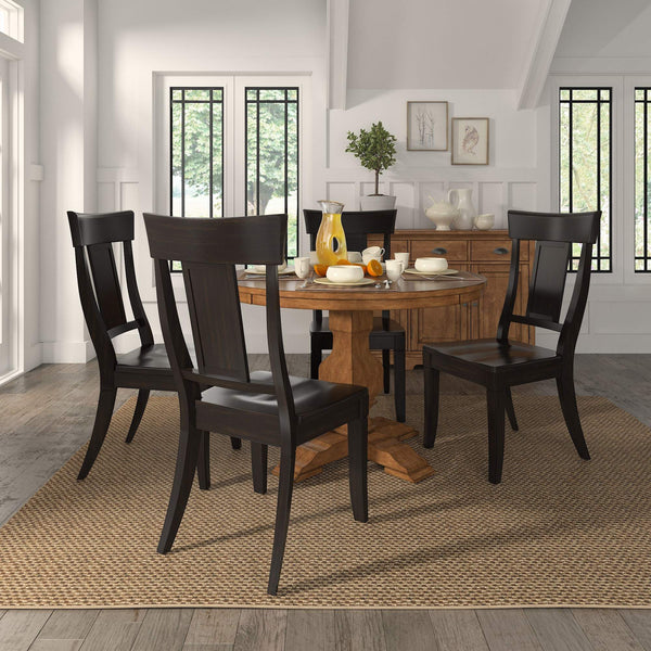 Lea Rubberwood Panel Back Dining Chair Set with Contoured Seat for Classic Rooms