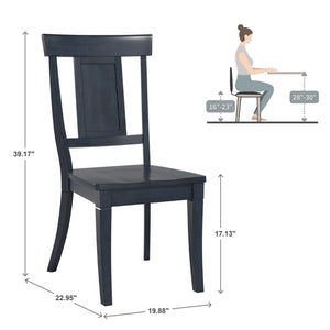 Lea Rubberwood Panel Back Dining Chair Set with Contoured Seat for Classic Rooms