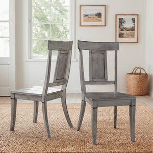 Lea Rubberwood Panel Back Dining Chair Set with Contoured Seat for Classic Rooms