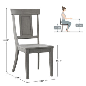 Lea Rubberwood Panel Back Dining Chair Set with Contoured Seat for Classic Rooms