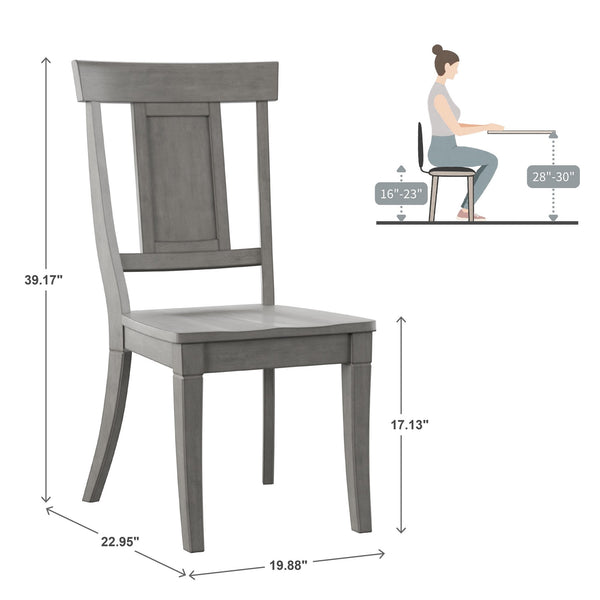 Lea Rubberwood Panel Back Dining Chair Set with Contoured Seat for Classic Rooms