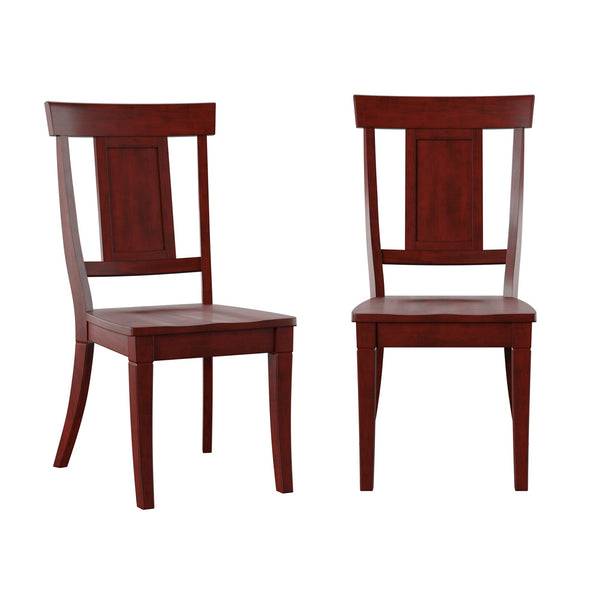 Lea Rubberwood Panel Back Dining Chair Set with Contoured Seat for Classic Rooms