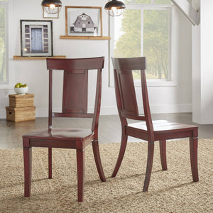 Lea Rubberwood Panel Back Dining Chair Set with Contoured Seat for Classic Rooms