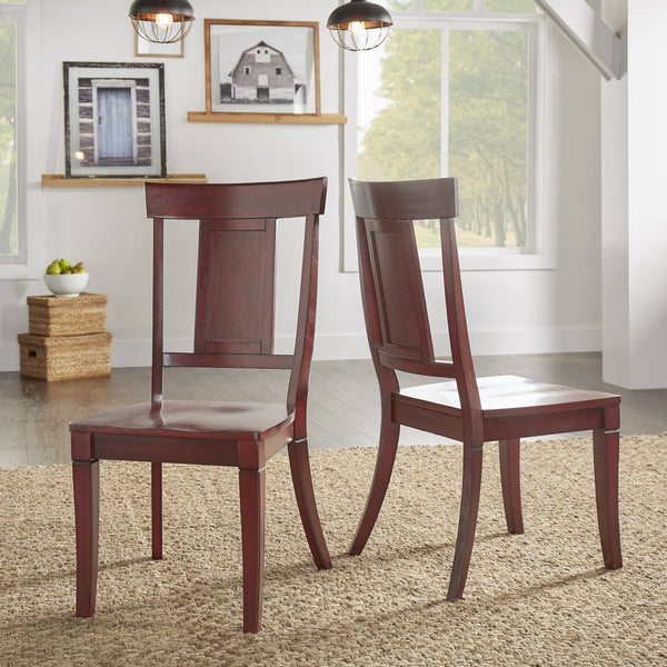 Lea Rubberwood Panel Back Dining Chair Set with Contoured Seat for Classic Rooms