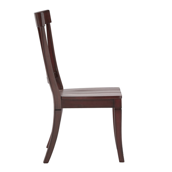 Lea Rubberwood Panel Back Dining Chair Set with Contoured Seat for Classic Rooms
