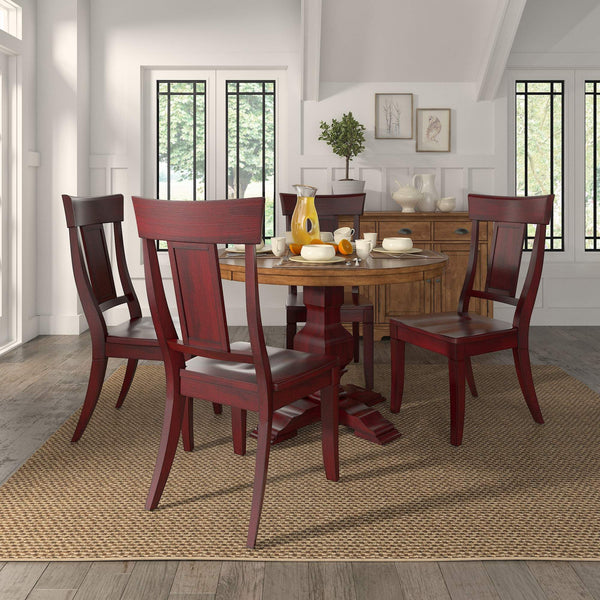 Lea Rubberwood Panel Back Dining Chair Set with Contoured Seat for Classic Rooms
