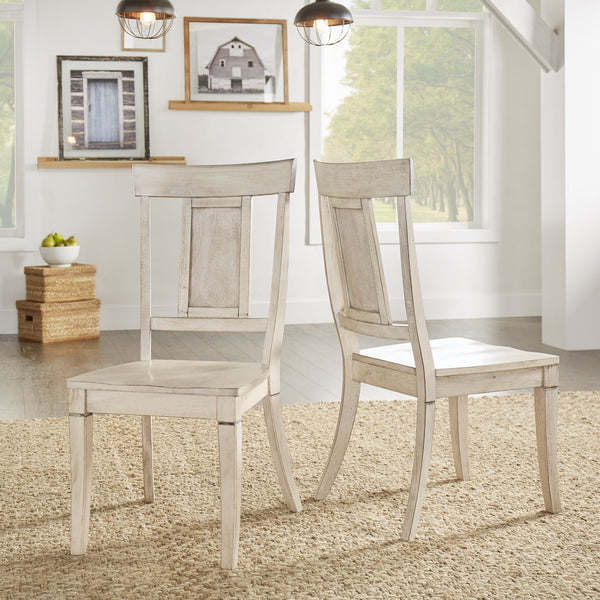 Lea Rubberwood Panel Back Dining Chair Set with Contoured Seat for Classic Rooms