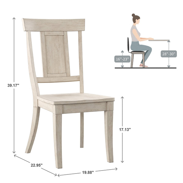 Lea Rubberwood Panel Back Dining Chair Set with Contoured Seat for Classic Rooms