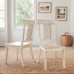 Lea Rubberwood Panel Back Dining Chair Set with Contoured Seat for Classic Rooms
