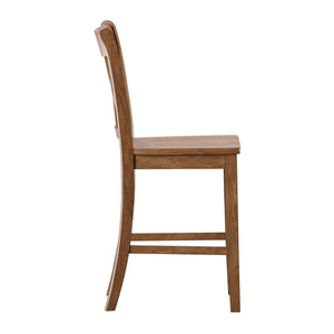 Lea Solid Rubberwood Counter Stools Set of 2 with X-cross Back Farmhouse Style