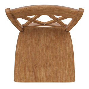 Lea Solid Rubberwood Counter Stools Set of 2 with X-cross Back Farmhouse Style