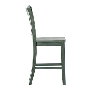 Lea Solid Rubberwood Counter Stools Set of 2 with X-cross Back Farmhouse Style