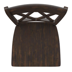 Lea Solid Rubberwood Counter Stools Set of 2 with X-cross Back Farmhouse Style