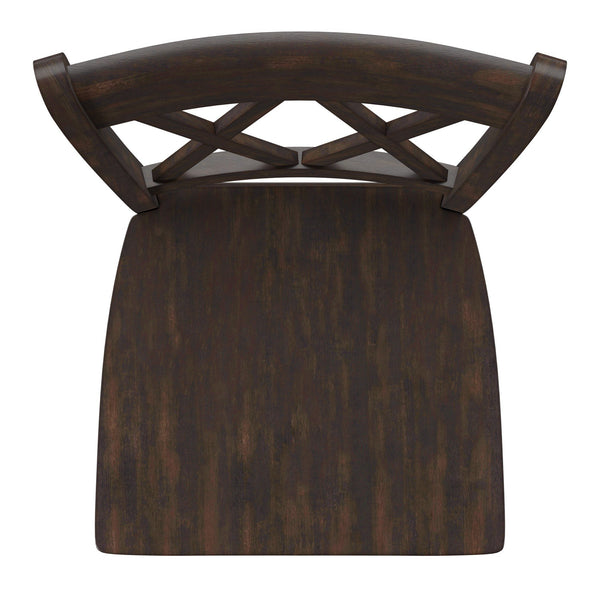Lea Solid Rubberwood Counter Stools Set of 2 with X-cross Back Farmhouse Style