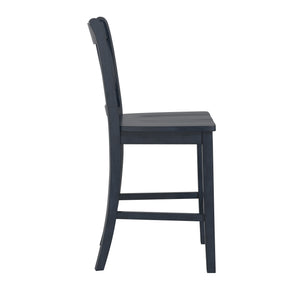 Lea Solid Rubberwood Counter Stools Set of 2 with X-cross Back Farmhouse Style
