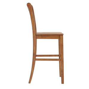 Lea Rubberwood Cross Back Barstools Farmhouse Kitchen Island Set of Two
