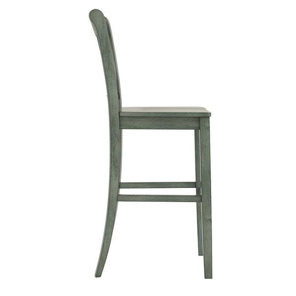 Lea Rubberwood Cross Back Barstools Farmhouse Kitchen Island Set of Two