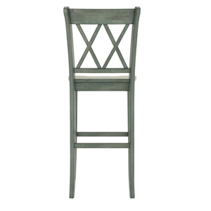 Lea Rubberwood Cross Back Barstools Farmhouse Kitchen Island Set of Two