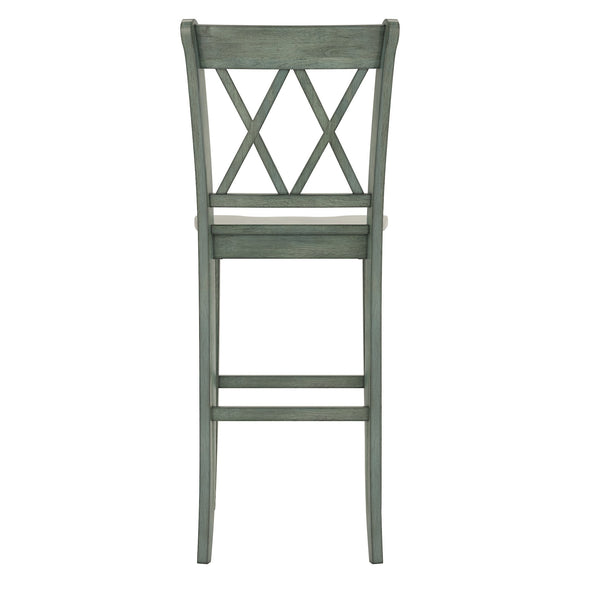 Lea Rubberwood Cross Back Barstools Farmhouse Kitchen Island Set of Two