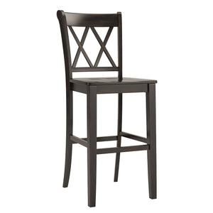 Lea Rubberwood Cross Back Barstools Farmhouse Kitchen Island Set of Two