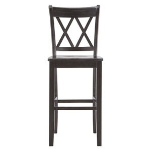 Lea Rubberwood Cross Back Barstools Farmhouse Kitchen Island Set of Two