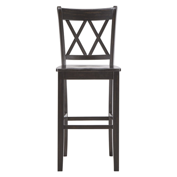 Lea Rubberwood Cross Back Barstools Farmhouse Kitchen Island Set of Two
