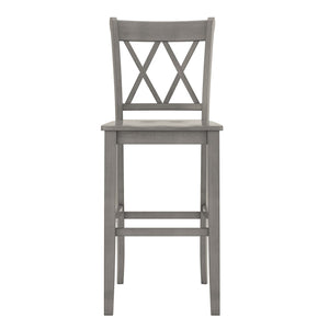 Lea Rubberwood Cross Back Barstools Farmhouse Kitchen Island Set of Two