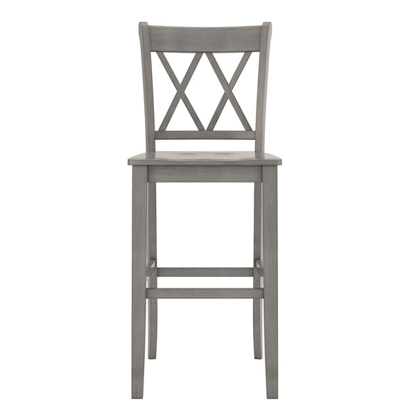 Lea Rubberwood Cross Back Barstools Farmhouse Kitchen Island Set of Two