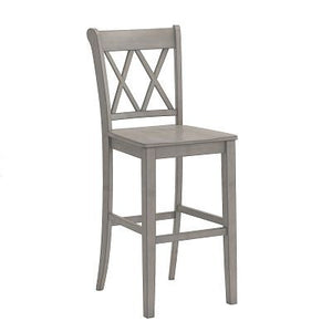 Lea Rubberwood Cross Back Barstools Farmhouse Kitchen Island Set of Two
