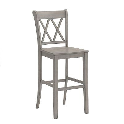 Lea Rubberwood Cross Back Barstools Farmhouse Kitchen Island Set of Two