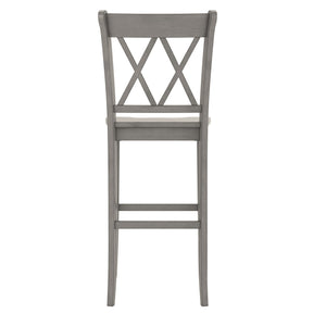 Lea Rubberwood Cross Back Barstools Farmhouse Kitchen Island Set of Two
