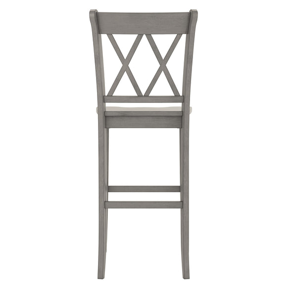 Lea Rubberwood Cross Back Barstools Farmhouse Kitchen Island Set of Two