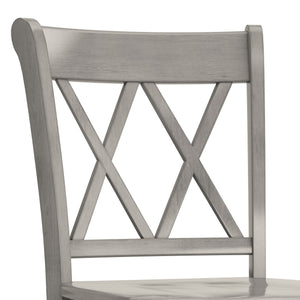 Lea Rubberwood Cross Back Barstools Farmhouse Kitchen Island Set of Two