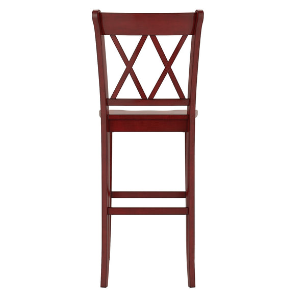 Lea Rubberwood Cross Back Barstools Farmhouse Kitchen Island Set of Two