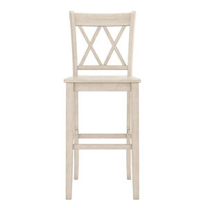 Lea Rubberwood Cross Back Barstools Farmhouse Kitchen Island Set of Two