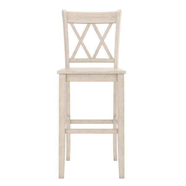 Lea Rubberwood Cross Back Barstools Farmhouse Kitchen Island Set of Two
