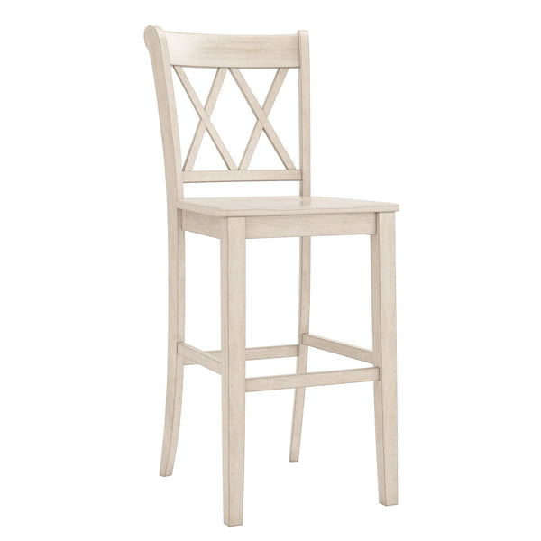 Lea Rubberwood Cross Back Barstools Farmhouse Kitchen Island Set of Two