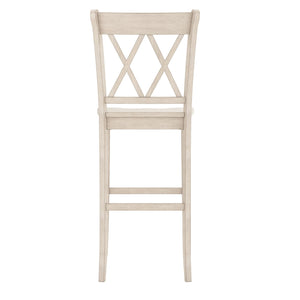 Lea Rubberwood Cross Back Barstools Farmhouse Kitchen Island Set of Two