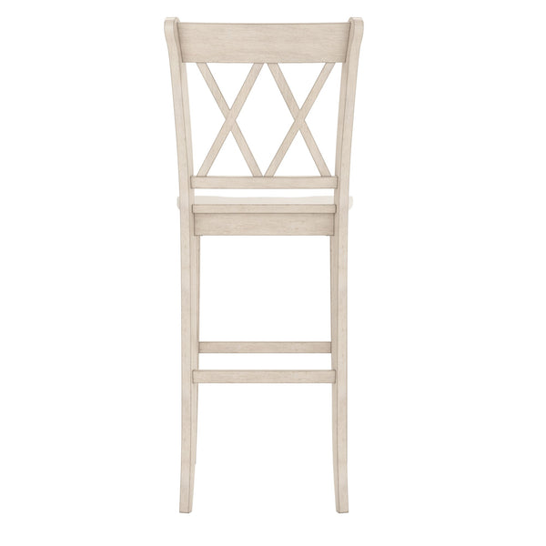 Lea Rubberwood Cross Back Barstools Farmhouse Kitchen Island Set of Two