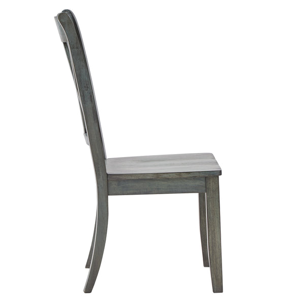 Rubberwood Cross Back Farmhouse Dining Chairs Set of 2 with Contoured Seat