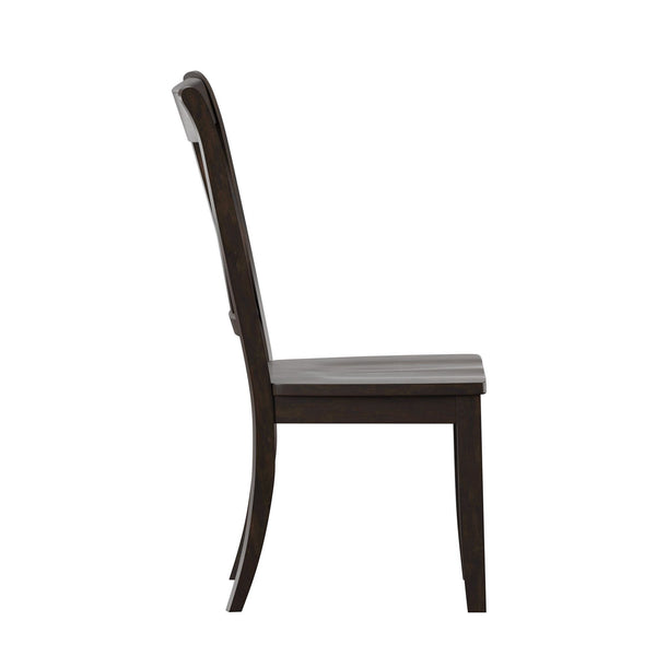 Rubberwood Cross Back Farmhouse Dining Chairs Set of 2 with Contoured Seat