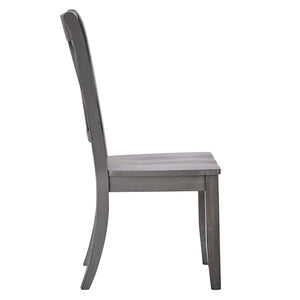 Rubberwood Cross Back Farmhouse Dining Chairs Set of 2 with Contoured Seat