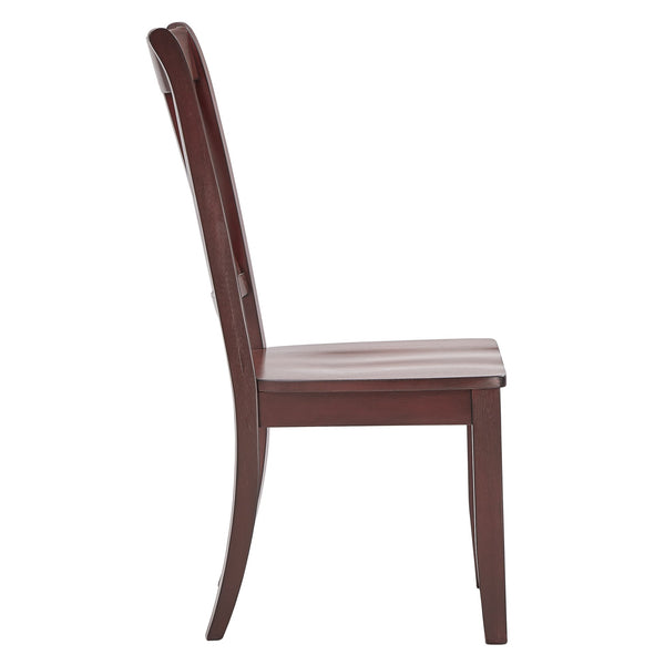 Rubberwood Cross Back Farmhouse Dining Chairs Set of 2 with Contoured Seat