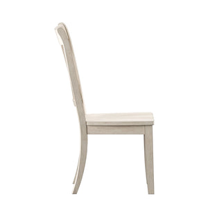 Rubberwood Cross Back Farmhouse Dining Chairs Set of 2 with Contoured Seat