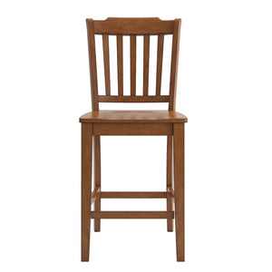 Lea Solid Rubberwood Spindle Back Counter Stools Farmhouse Set of Two
