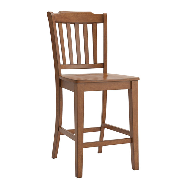 Lea Solid Rubberwood Spindle Back Counter Stools Farmhouse Set of Two