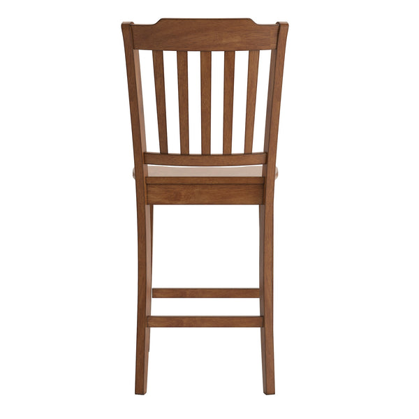 Lea Solid Rubberwood Spindle Back Counter Stools Farmhouse Set of Two