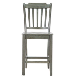 Lea Solid Rubberwood Spindle Back Counter Stools Farmhouse Set of Two