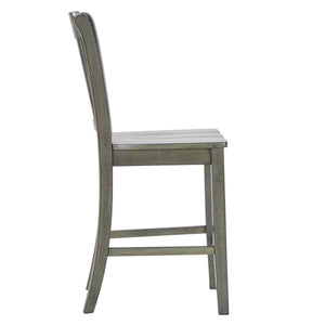 Lea Solid Rubberwood Spindle Back Counter Stools Farmhouse Set of Two